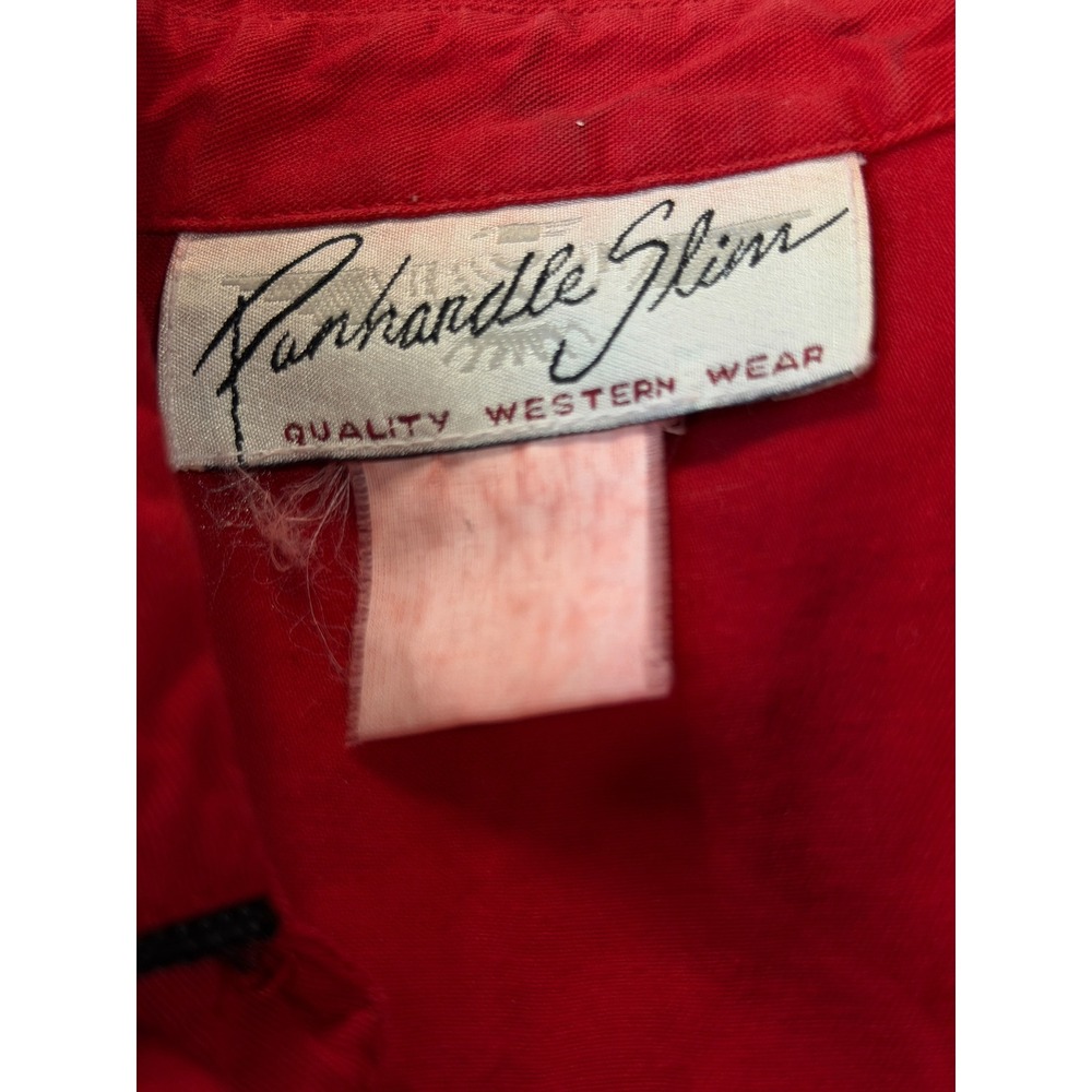 Panhandle Slim Western Shirt Women SZ L Red Floral Embroidery Pearl Snap Rodeo - Picture 2 of 12